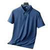 Zhu Di mesh seamless ice silk polo shirt for men, new summer quality ice feel men's ultra-thin short-sleeved T-shirt Item Picture